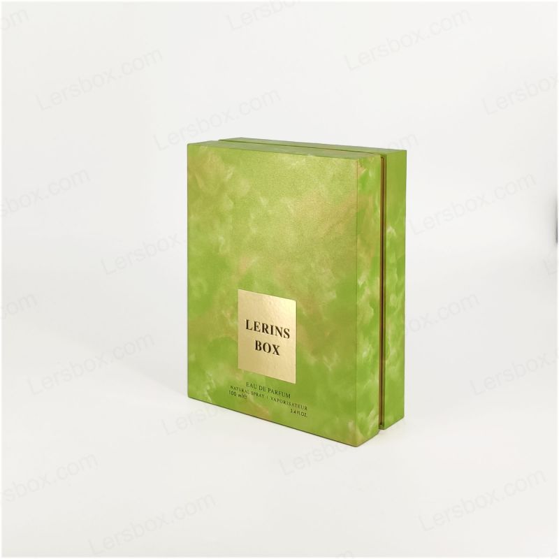 Stijlvolle goudfolie Parfumdoos met Eva -dienblad voor geurdisplay en rigide dekselbasis HP020