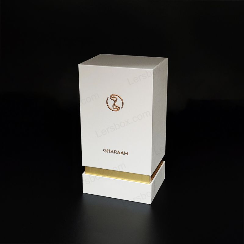 Luxe parfumdoos met handgemaakte goudfolie -logo en EVA -schuim voegen HP012 in