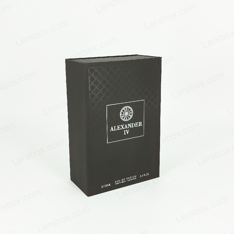 Gouden folie-gestempelde parfumdoos met rigide deksel en eva-insert voor luxueuze presentatie HP021