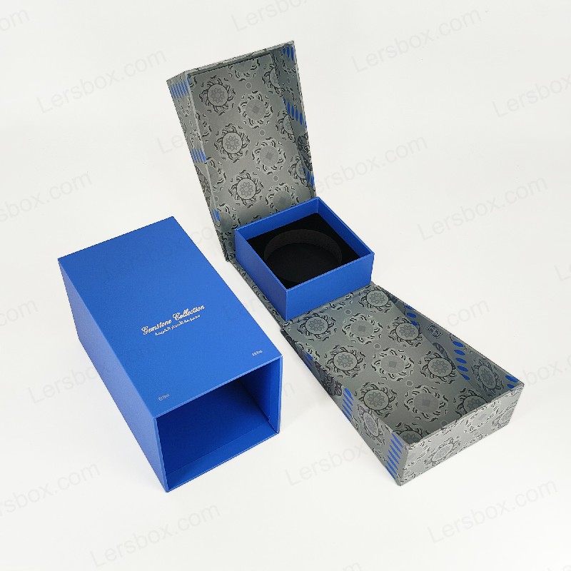 Premium gouden folie parfumdoos met eva schuimlade en stevige deksel en basisontwerp HP029