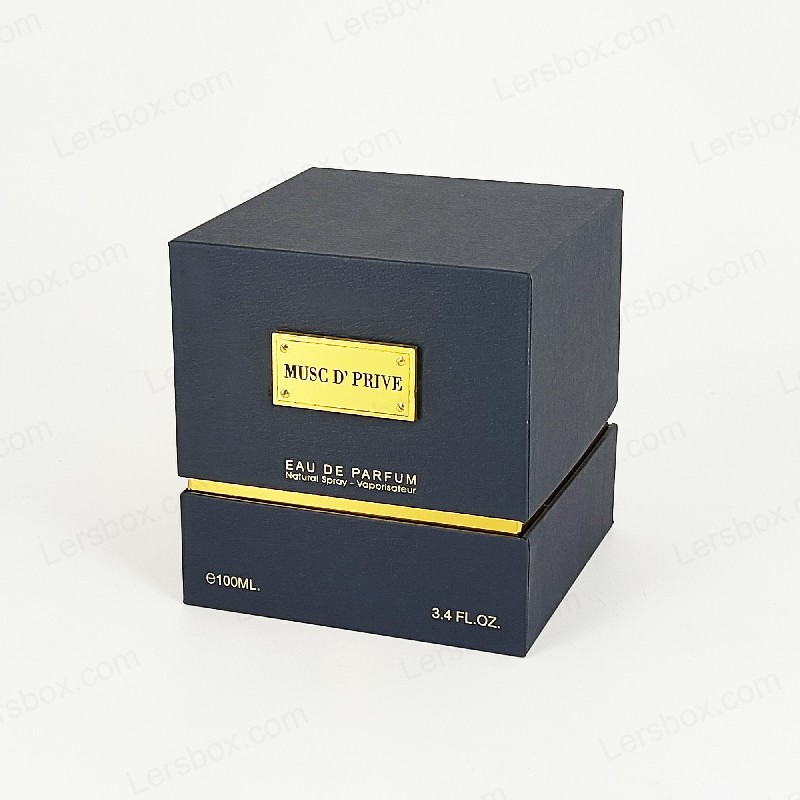 Luxe gouden folie parfumverpakking met handgemaakte rigide structuur en EVA -lade -insert HP030