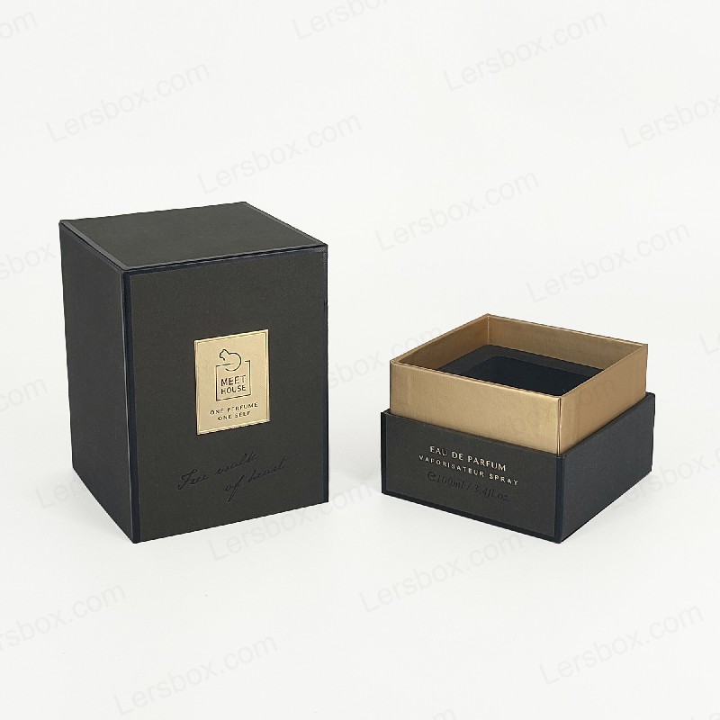 Goudenfolie Parfumdoos met star deksel, basis en Eva Foam Tray voor luxe display HP034