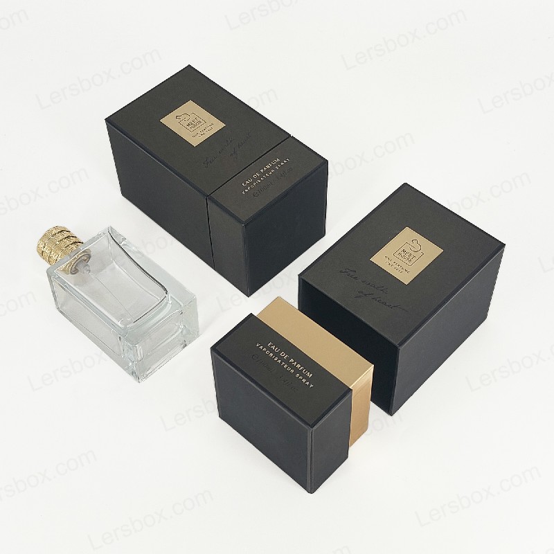 Goudenfolie Parfumdoos met star deksel, basis en Eva Foam Tray voor luxe display HP034