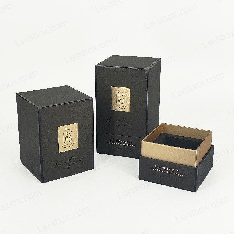 Goudenfolie Parfumdoos met star deksel, basis en Eva Foam Tray voor luxe display HP034